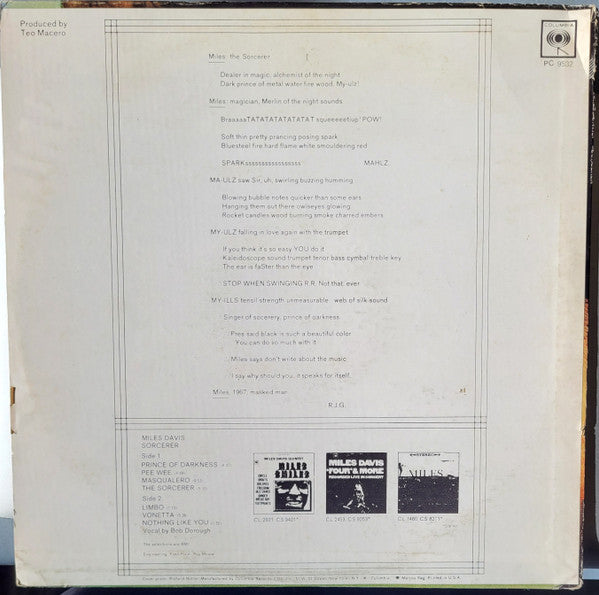 Miles Davis - Sorcerer (LP) [US] 1977 RP (Near Mint (NM or M-))