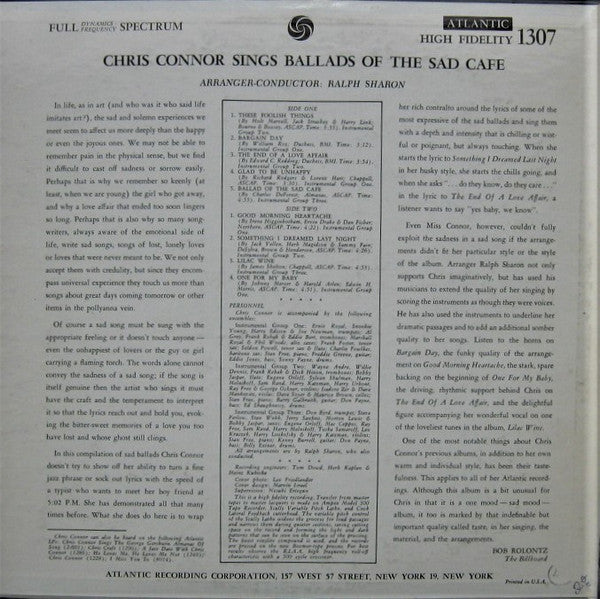 Chris Connor - Sings Ballads Of The Sad Cafe