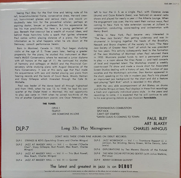 Paul Bley - Introducing Paul Bley (LP) [US] 1985 RP