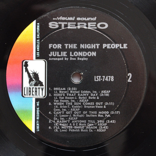 Julie London - For The Night People (LP) [US] 1966 RP (Very Good Plus (VG+))