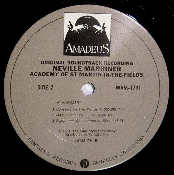 Sir Neville Marriner - Amadeus (Original Soundtrack Recording) (LP) [US] 1st (Near Mint (NM or M-))