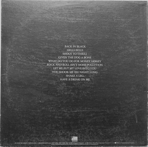 AC/DC - Back In Black (LP) [US] 1st