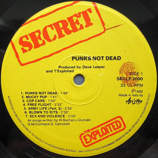 The Exploited - Punks Not Dead (LP) [Italy] 1st