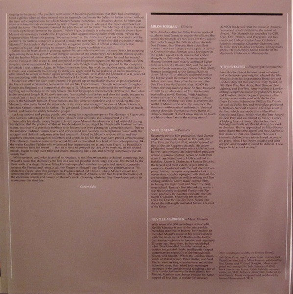Sir Neville Marriner - Amadeus (Original Soundtrack Recording) (LP) [US] 1st (Near Mint (NM or M-))