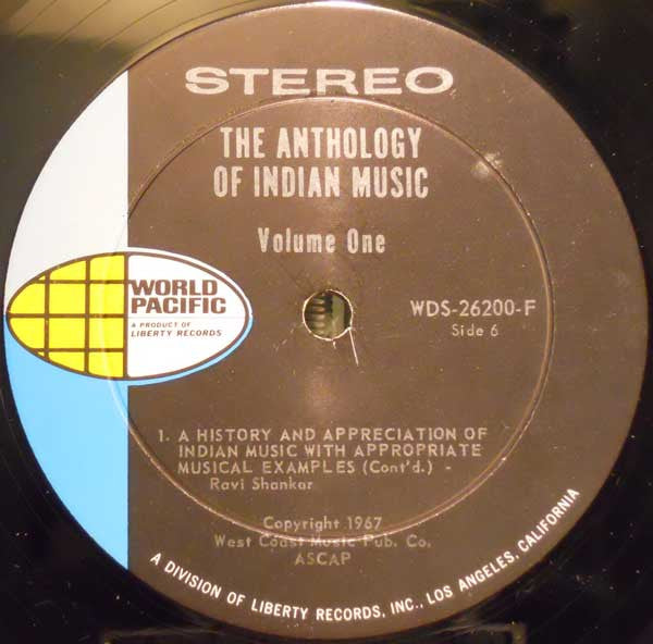 Various - The Anthology Of Indian Music Volume One (LP) [US] 1st (Very Good Plus (VG+))