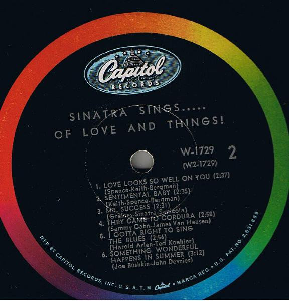 Frank Sinatra - Sinatra Sings...Of Love And Things (1962 MONO Comp)