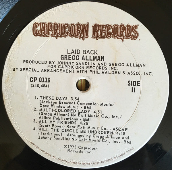 Gregg Allman - Laid Back (LP) [US] 1st