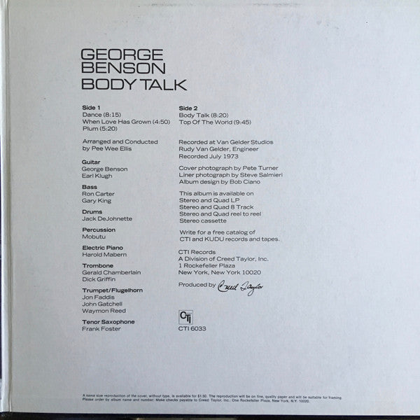 George Benson - Body Talk (LP) [US] 1st