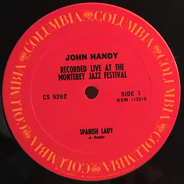 John Handy - Recorded Live At The Monterey Jazz Festival (LP) [US] RP (Very Good Plus (VG+))
