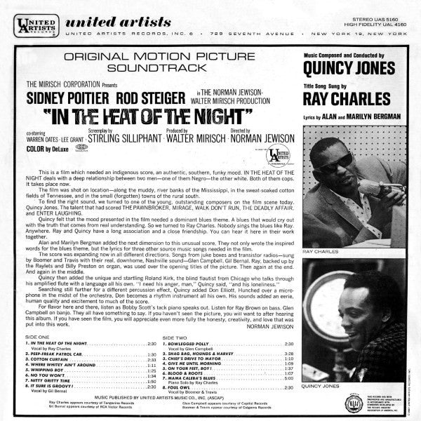 Quincy Jones - In The Heat Of The Night: Original Motion Picture Soundtrack (LP) [US] 1st (Very Good Plus (VG+))