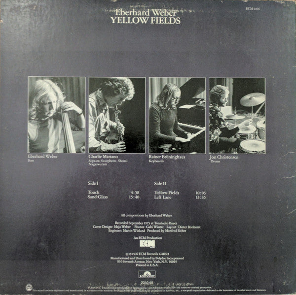 Eberhard Weber - Yellow Fields (LP) [US] 1st (Near Mint (NM or M-))