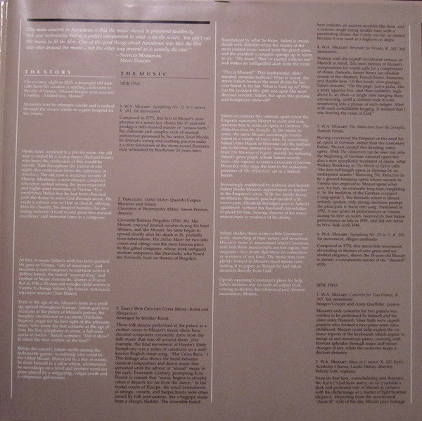 Sir Neville Marriner - Amadeus (Original Soundtrack Recording) (LP) [US] 1st (Near Mint (NM or M-))
