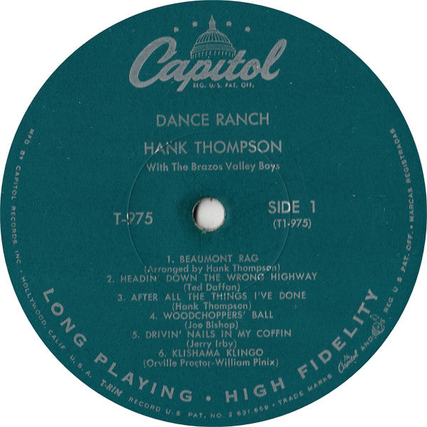 Hank Thompson and His Brazos Valley Boys - Dance Ranch (1958 MONO)