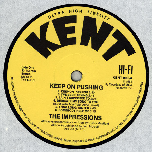 The Impressions - Keep On Pushing (LP) [UK] 1983 RP (Near Mint (NM or M-))
