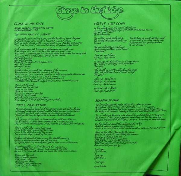 Yes - Close To The Edge (LP) [US] 1st (Very Good Plus (VG+))