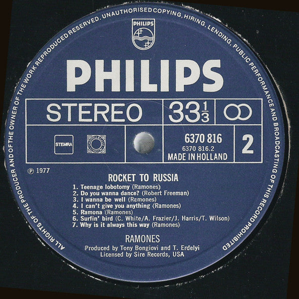 Ramones - Rocket To Russia (LP) [Netherlands] 1st