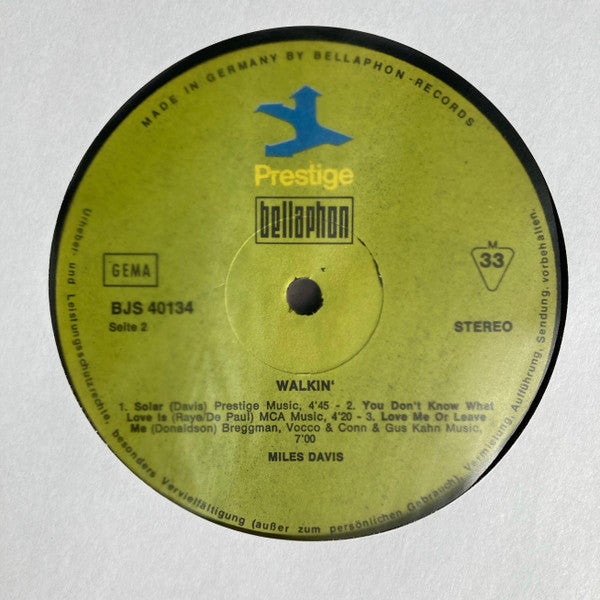 Miles Davis - Walkin' (LP) [Germany] RP (Near Mint (NM or M-))