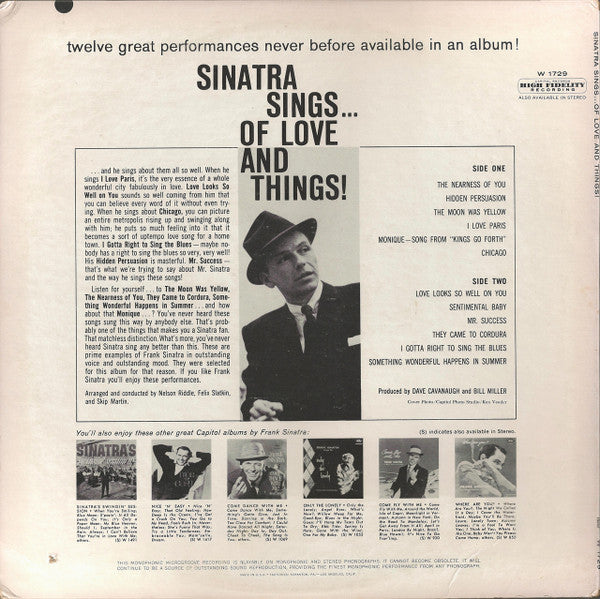 Frank Sinatra - Sinatra Sings...Of Love And Things (1962 MONO Comp)