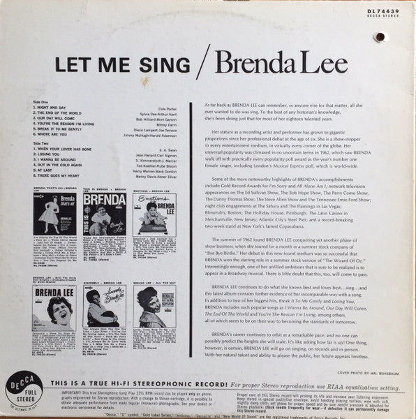 Brenda Lee - ... "Let Me Sing"