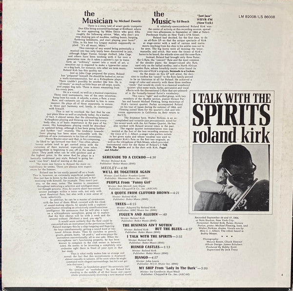 Roland Kirk - I Talk With The Spirits (LP) [US] 1968 RP (Near Mint (NM or M-))