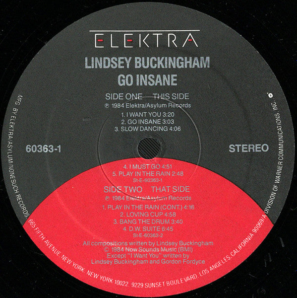 Lindsey Buckingham - Go Insane (LP) [US] 1st