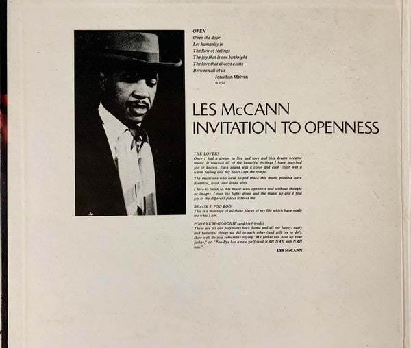 Les McCann - Invitation To Openness (LP) [US] 1st (Near Mint (NM or M-))