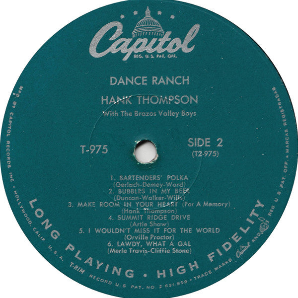 Hank Thompson and His Brazos Valley Boys - Dance Ranch (1958 MONO)