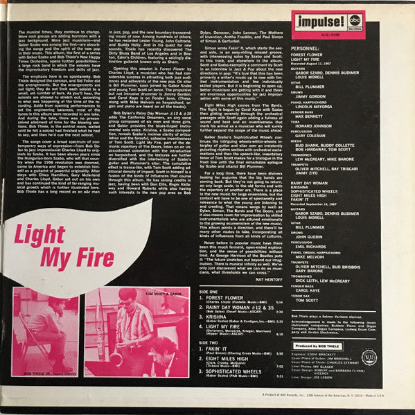 Bob Thiele And His New Happy Times Orchestra - Light My Fire (1968 SEALED)