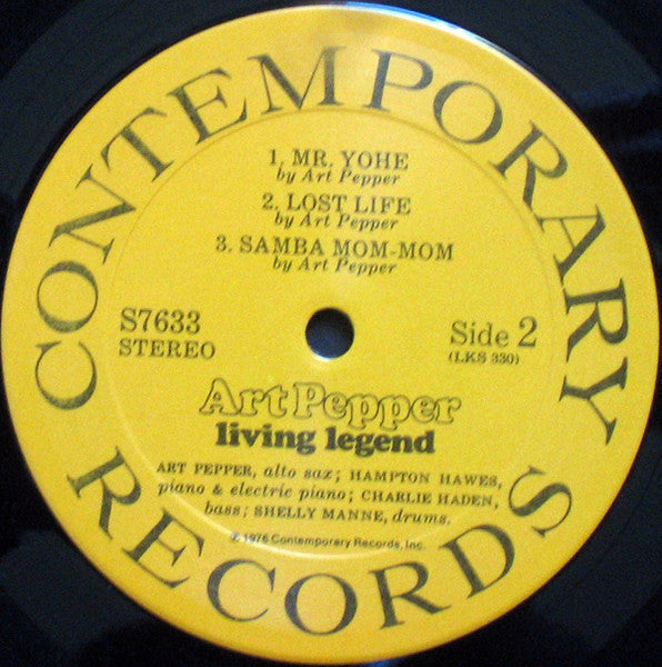 Art Pepper - Living Legend (LP) [US] 1st (Very Good Plus (VG+))