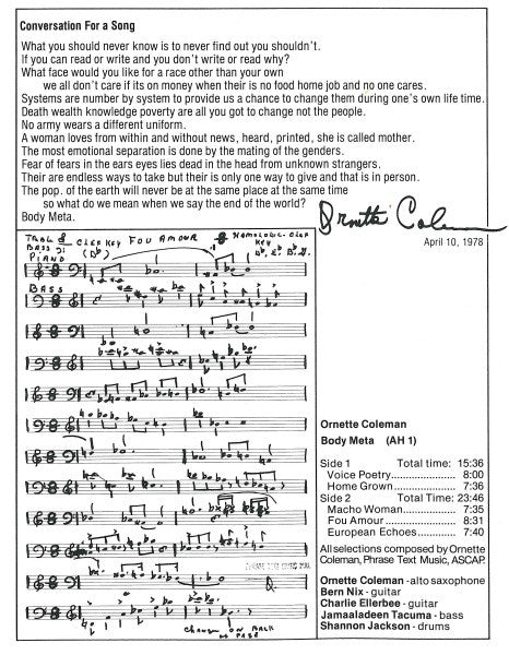 Ornette Coleman - Body Meta (LP) [US] 1st