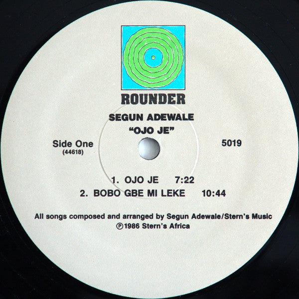 Segun Adewale - Ojo Je (LP) [US] 1986 RP (Very Good Plus (VG+))