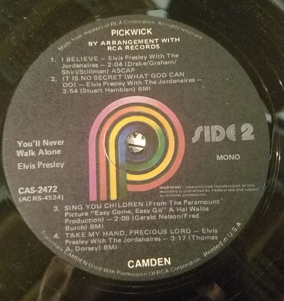 Elvis Presley - You'll Never Walk Alone (LP) [US] 1977 RP (Near Mint (NM or M-))