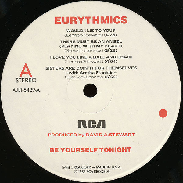 Eurythmics - Be Yourself Tonight (LP) [US] 1st (Mint (M))