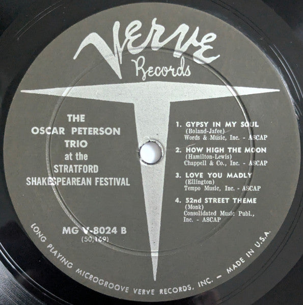 The Oscar Peterson Trio - At The Stratford Shakespearean Festival (LP) [US] 1961 RP (Very Good Plus (VG+))