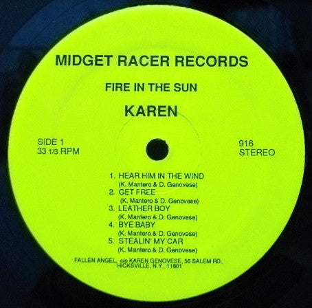 Karen Mantero - Fire In The Sun (LP) [US] (Near Mint (NM or M-))