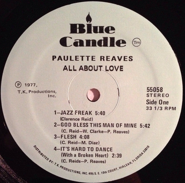 Paulette Reaves - All About Love (LP) [US] 1st (Very Good Plus (VG+))