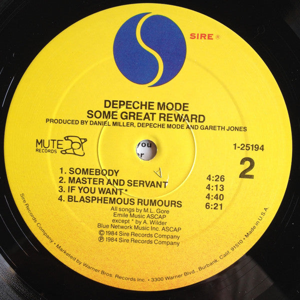 Depeche Mode - Some Great Reward (LP) [US] 1st (Near Mint (NM or M-))