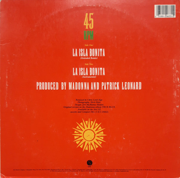 Madonna - La Isla Bonita (12") [US] 1st