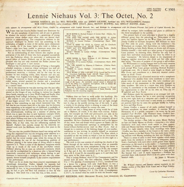 Lennie Niehaus - Vol. 3: The Octet #2 (1955 MONO)