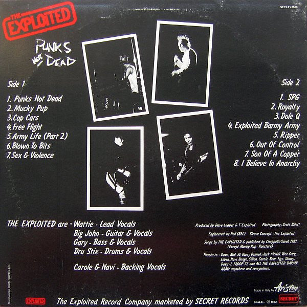 The Exploited - Punks Not Dead (LP) [Italy] 1st