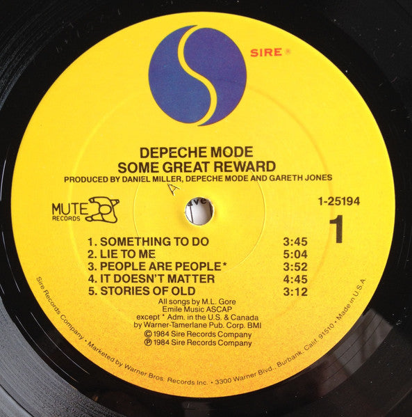 Depeche Mode - Some Great Reward (LP) [US] 1st (Near Mint (NM or M-))