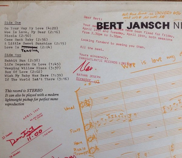 Bert Jansch - Nicola (LP) [UK] 1st (Very Good Plus (VG+))
