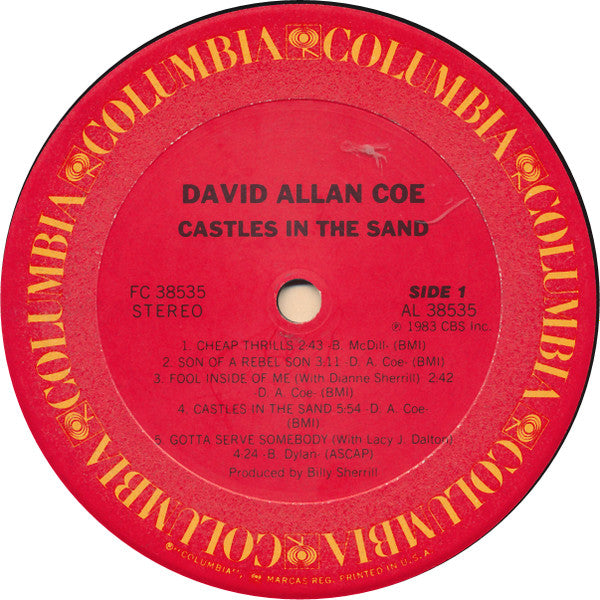 David Allan Coe - Castles In The Sand (LP) [US] 1st (Near Mint (NM or M-))
