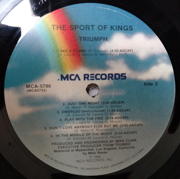 Triumph (2) - The Sport Of Kings (LP) [US] 1st (Very Good Plus (VG+))