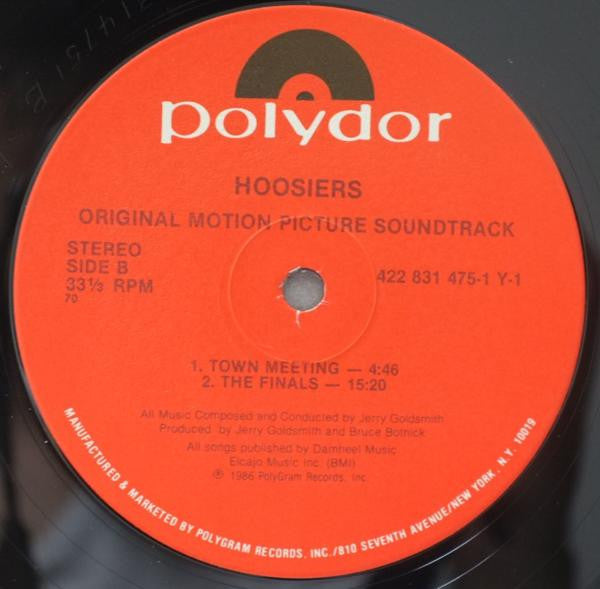 Jerry Goldsmith - Hoosiers (Original Motion Picture Soundtrack) (LP) [US] 1st (Near Mint (NM or M-))