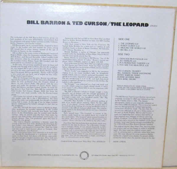 Bill Barron - The Leopard (LP) [US] 1978 RP (Very Good Plus (VG+))