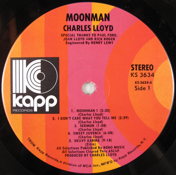 Charles Lloyd - Moon Man (LP) [US] 1st (Near Mint (NM or M-))
