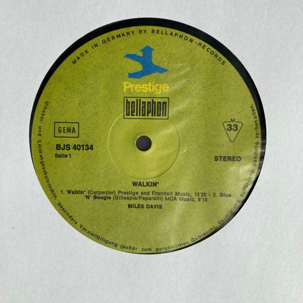 Miles Davis - Walkin' (LP) [Germany] RP (Near Mint (NM or M-))