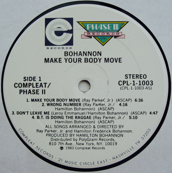 Hamilton Bohannon - Make Your Body Move (1983 US Press)