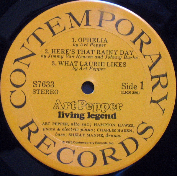 Art Pepper - Living Legend (LP) [US] 1st (Very Good Plus (VG+))